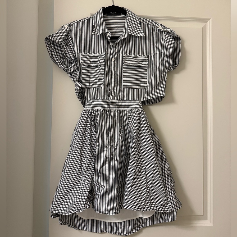 Striped Blue and White Dress